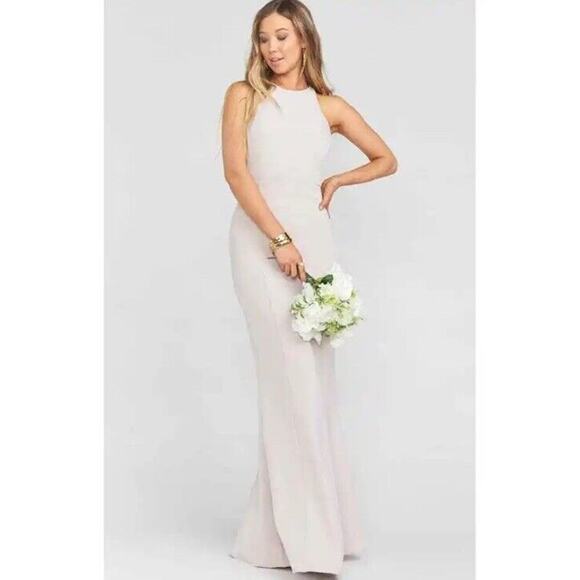 Show Me Your Mumu Chicago High Neck Gown Show Me The Ring Stretch Crepe M NEW C9 - Picture 5 of 5